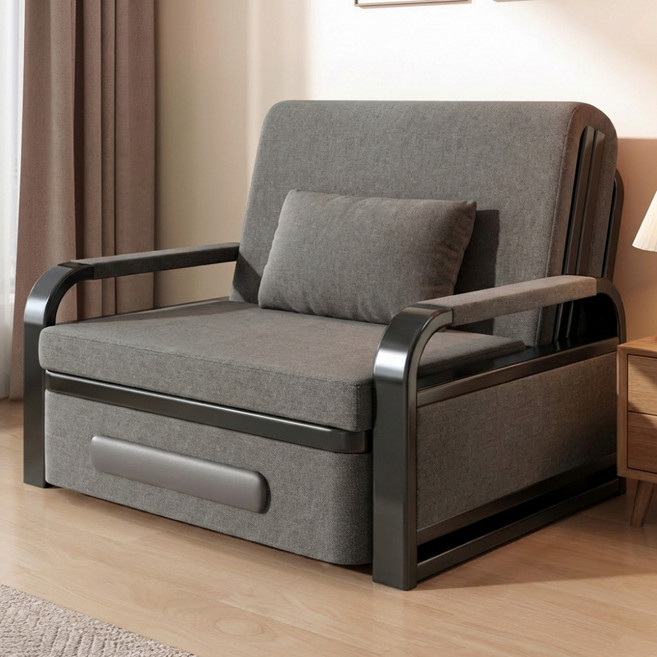 미스티 각도조절 접이식 1인용 2인용 쇼파침대 패브릭 소파베드 MTL2, 라텍스 진그레이_82cm