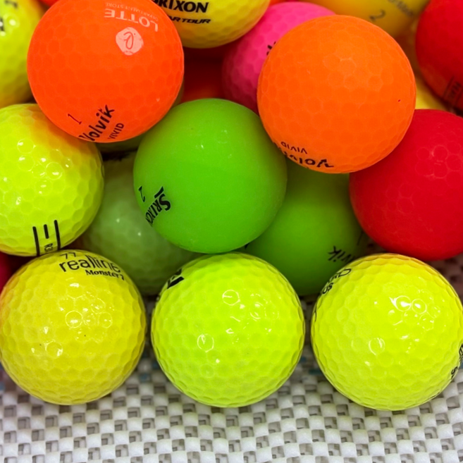 브랜드혼합 컬러 골프공 (2~3피스혼합) 비재생 A급 로스트볼, 컬러볼혼합, 100개