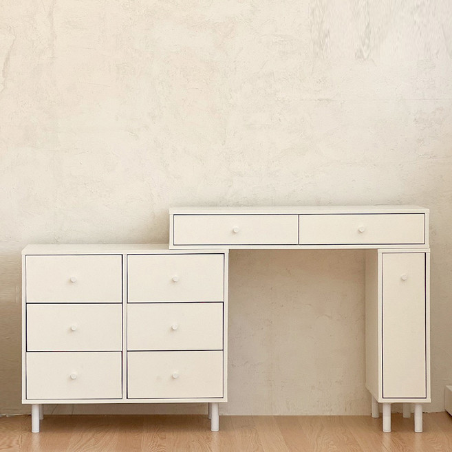 파로마 홈즈 블랑 3단 6칸 확장형 콘솔 화장대 HPN340-1