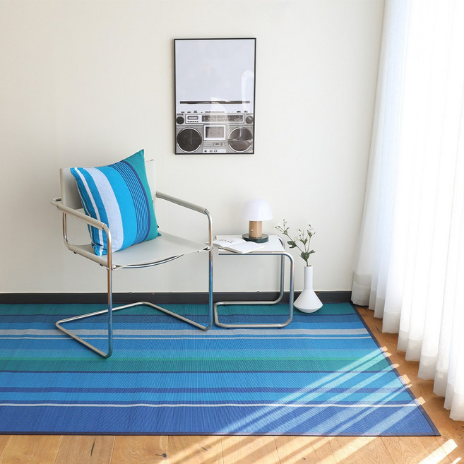 오리고 천연 대자리 러그 얼롱더코스트