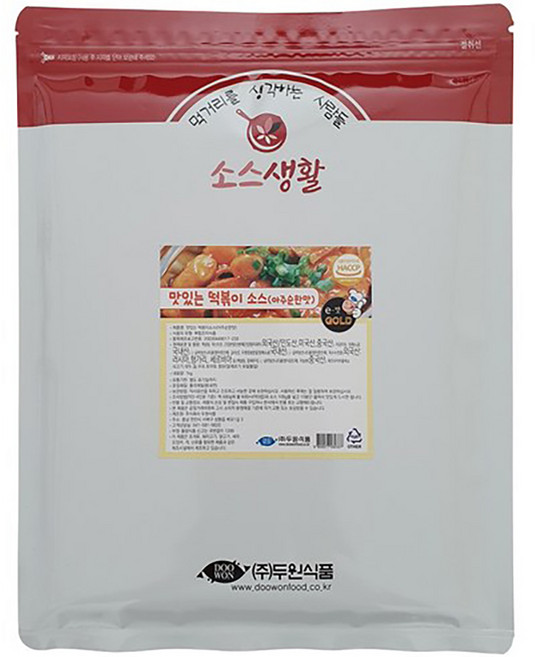 [두원식품] 맛있는 떡볶이 소스 분말 (아주순한맛) 어린이용, 1kg, 4개