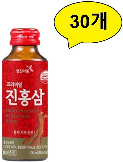 영진 프리미엄 진홍삼/활력충전 홍삼농축액 대추 계피 홍삼 음료 드링크, 30개, 100ml