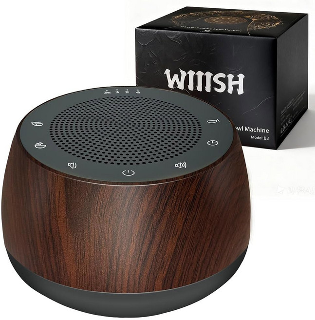 전자 티베트 노래 그릇 용 주파수 발생기 명상 사운드 머신 256Hz 432Hz 528Hz 9 4 타이머 및 발광 버튼 요가 릴랙세이션 레이키, Wooden