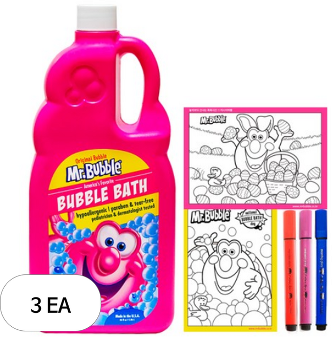 미스터버블 대용량 오리지널 버블바스 거품목욕제 + 색칠놀이 5종 세트 딸기향, 1.06L, 3세트