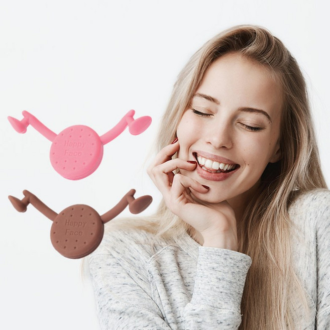 트랜드 미소교정기 2개 입꼬리 웃는 얼굴 스마일 교정기 면접 스마일링, 핑크