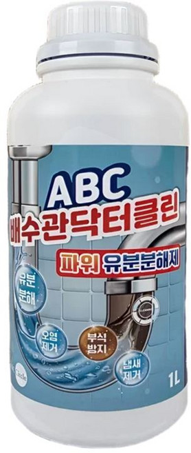 [입점할인]대통령상수상기업 유분분해제 1L 배수구 배수관 세정제 유분용해제 유지방분해제 오물분해제 ABC배수관닥터클린, 1개