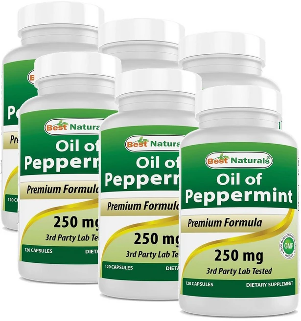 베스트 네츄럴스 페퍼민트 오일 250mg Best Naturals Peppermint Oil, 6개, 120정 - 쿠팡