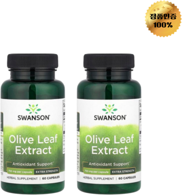 1+1 스완슨 올리브 잎 추출물 750mg 캡슐 60정, 2개