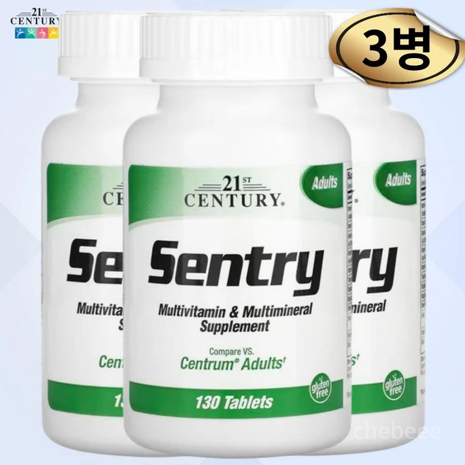 21세기 Sentry 종합 멀티 비타민 미네랄 130정 3개 멀티바이타민 - 쿠팡