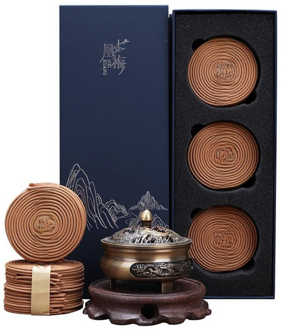 연꽃용과 봉황 조각 불상 실내 제단 향로가정용 선물 황동, 드래곤 향, 1개