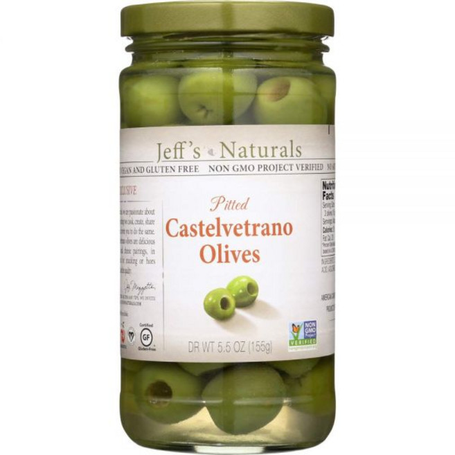 : 제프의 내추럴스 천연 핏 카스텔베트라노 올리브 -- 5.5온스 - 3PC, 1개, 155g