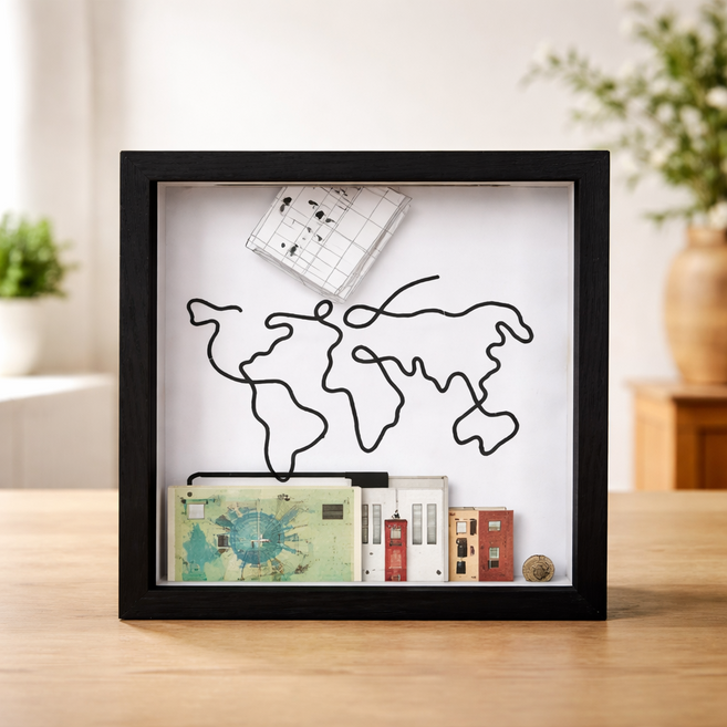 유즈오 티켓보관함 여행티켓보관함 티켓 수집 액자, 1개, 블랙