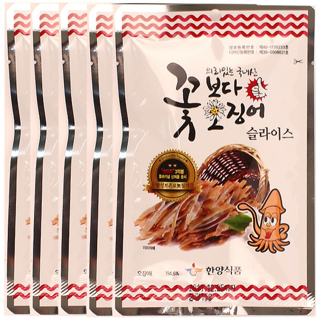 [가온애] 한양식품 꽃보다오징어, 15g (오리지날), 5개