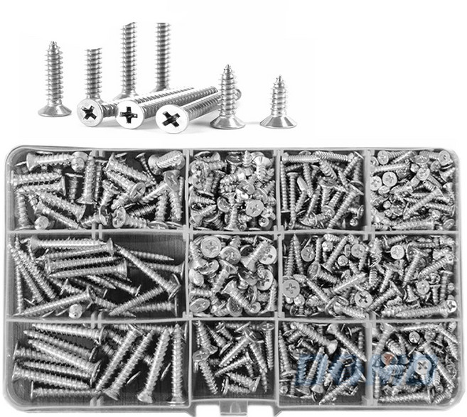 직결나사 접시머리 직결피스 10종 500g 스크류 나사못, 1개