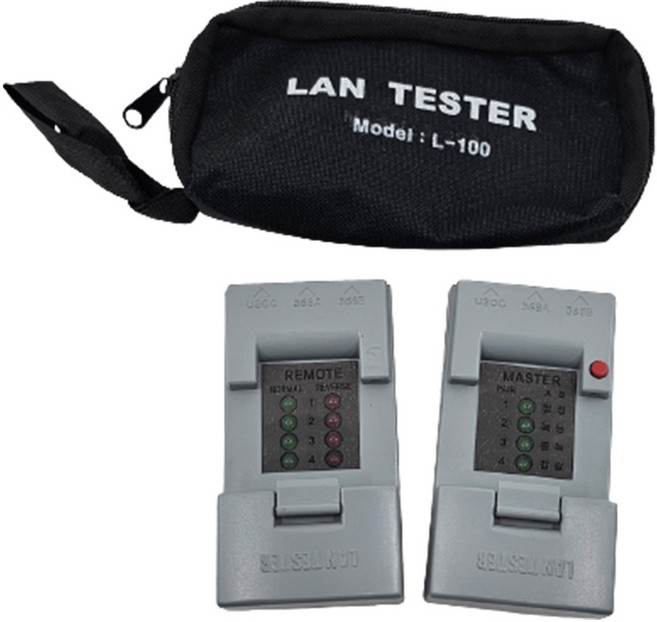 국산 랜테스터기 L-100 모렉스타입 랜선테스터 패치코드 테스터 랜자재, 1개