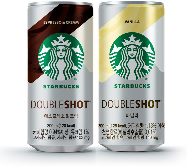 스타벅스 더블샷 에스프레소크림 200ml 18캔+바닐라 200ml 18캔, 1세트