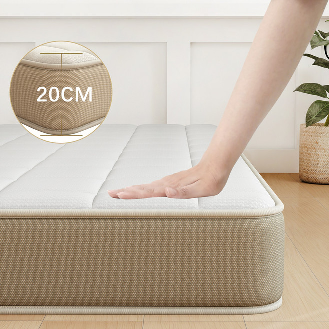 독립 혼합 스프링 매트리스 바닥 매트리스 슈퍼싱글/퀸 사이즈, 20cm, 흰색