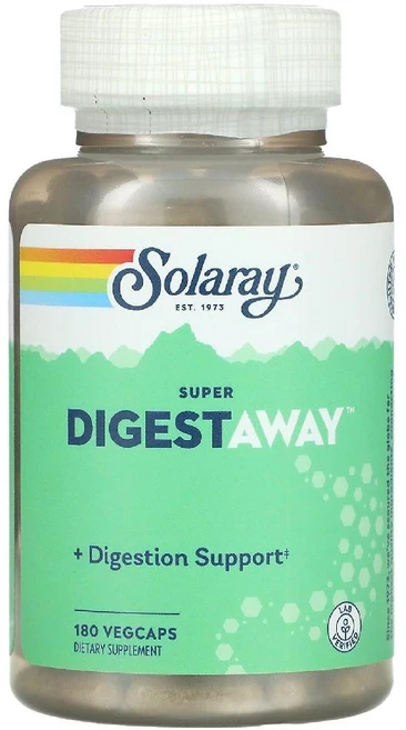솔라레이 수퍼 디제스트어웨이 180 베지캡슐 판크레아틴 4배 소화효소혼합, 1개, 180정 - 쿠팡