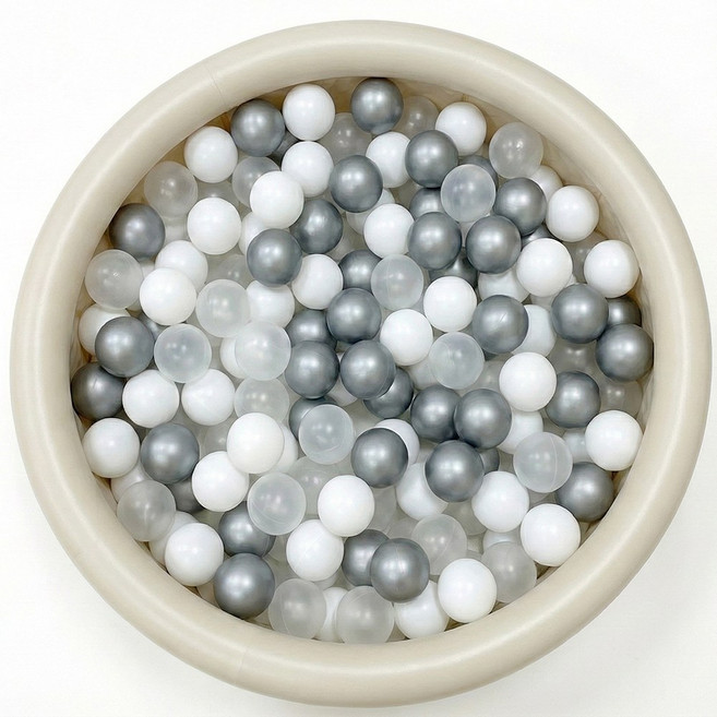 리르베베 국산 볼풀공 도브그레이 100P KC인증 무독성, 100개, 실버그레이/화이트/투명 조합