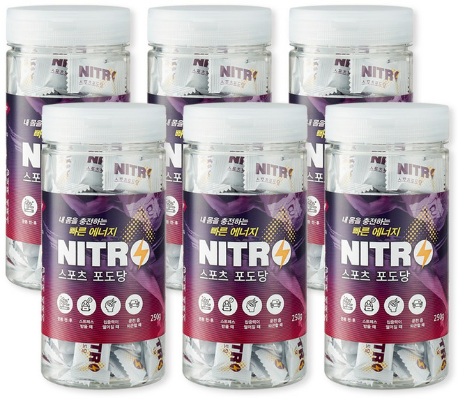 니트로 스포츠 포도당 캔디 100정, 6개