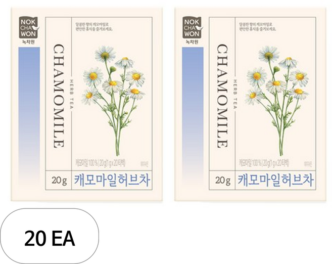 녹차원 캐모마일 허브차, 1g, 20개입, 20개
