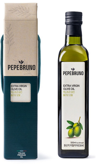 페페브루노 엑스트라버진 올리브 오일 500ml x1병 아보카도 오일 500ml x1병 세트, 1개