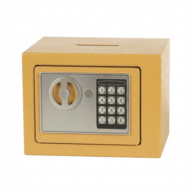 명봉상회 디지털 미니 소형 안전 금고 캐비넷 골드 모텔 가게 가정용