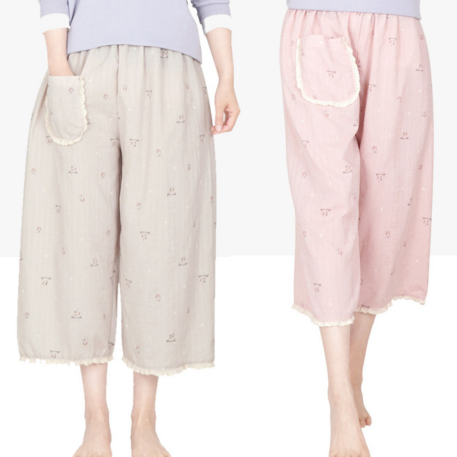 면 8부 파자마 바지 잠옷 실내복