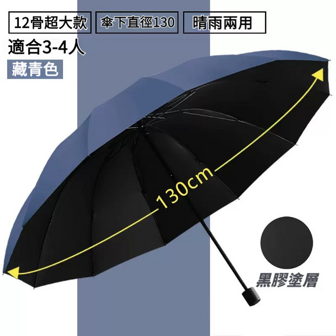 12骨 加大 加厚 雨傘 折疊傘 遮陽傘