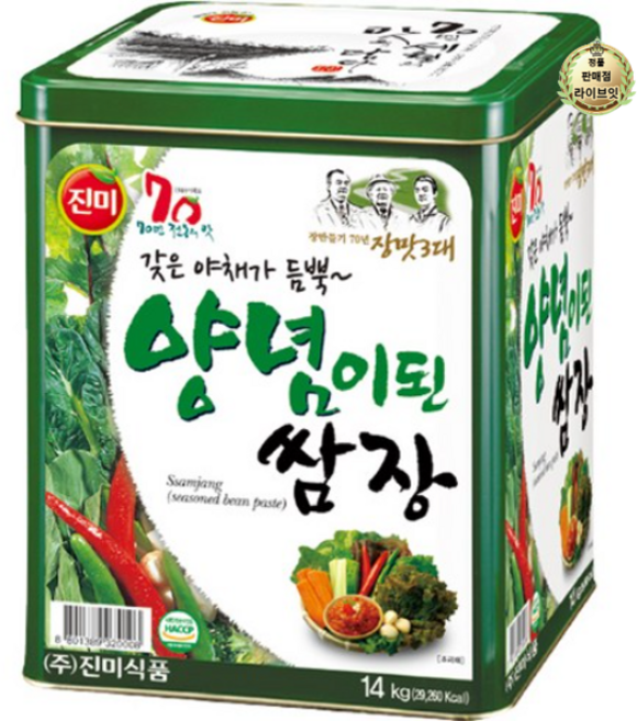 양념쌈장 진미 14kg 대용량 업소용 쌈장, 4개
