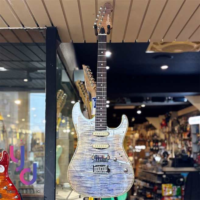 GU GUITARS MG Seraphim ST22 電吉他, 海洋藍 雲狀, 1個, ST22 Strat