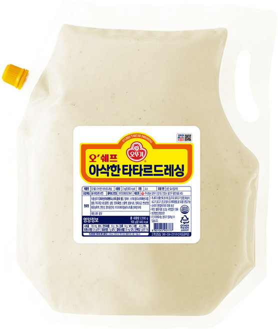 오뚜기 오쉐프 아삭한 타타르드레싱, 2kg, 1개