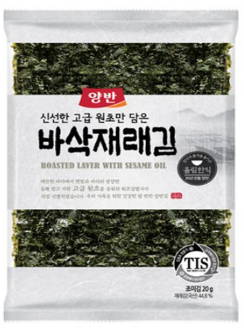 동원 양반 바삭재래김 전장1P(5매입), 20g, 4개