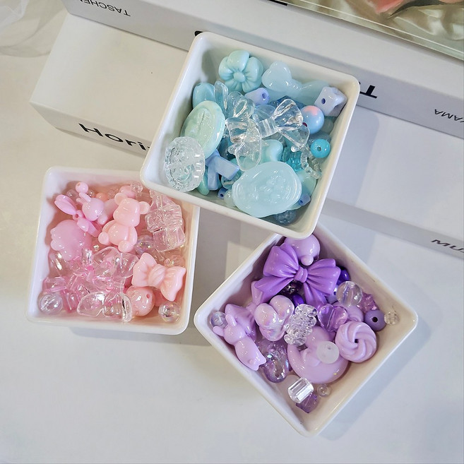 데코덴파츠 탑꾸파츠 비즈재료 랜덤믹스 50g x 3종 세트, 기본1, 1개