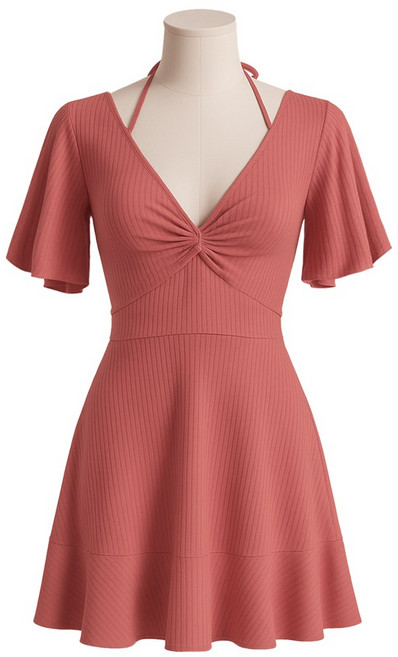 바닐라마카롱 체형커버 셔링 원피스 수영복 여성 빅사이즈 커버업 원피스형 반팔 모노키니 리본 오프숄더 속바지 일체형 여름 휴양지 수영장 바다 해변, 1개, R98664J(핑크