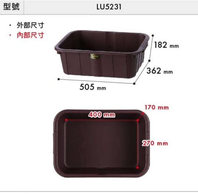 聯府 KEYWAY 得力 咖啡色 收納籃 置物籃, 1個