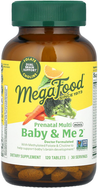 MegaFood Baby & Me 2™ 프리네이틀 멀티 미니 120정, MegaFoodBabyMe2프리네이틀멀티미니120정, 1개
