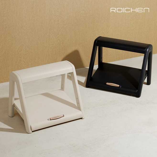 로이첸 2단 높이조절 지압 발받침대 사무실 책상 의자 다리거치대 풋레스트, 블랙