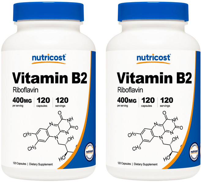 뉴트리코스트 비타민 B2 리보플라빈 400mg 캡슐, 2개, 120정