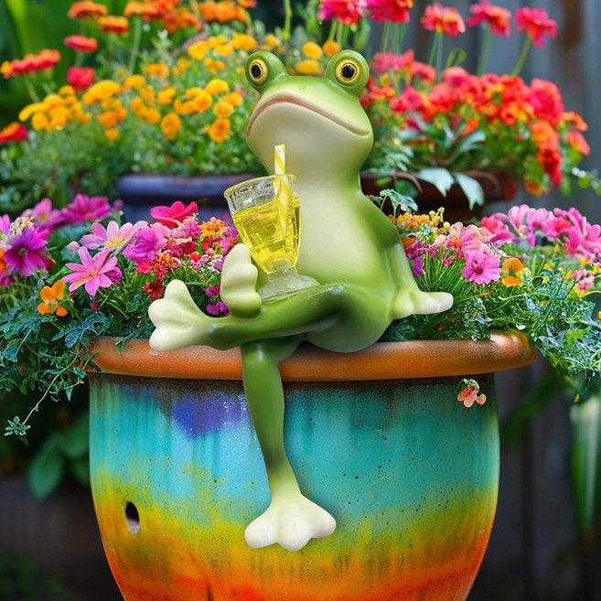 루이 미니 개구리 피규어 실내외 장식 소품 1개, B