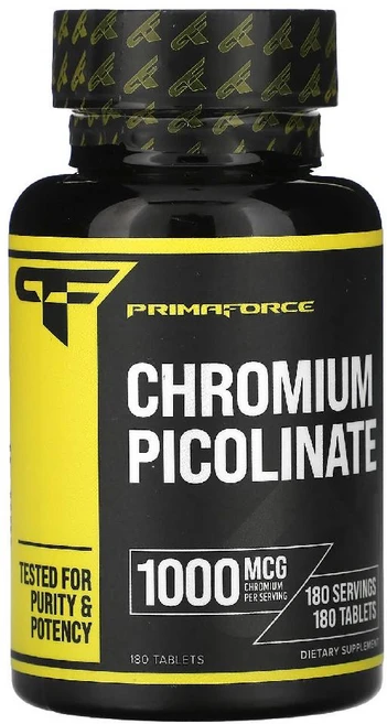 프리마포스 크롬 피콜린산 크로뮴 Chromium Picolinate 1000mcg 180정, 1개 - 쿠팡