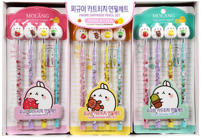 몰랑이 피규어 카트리지 연필세트, 랜덤