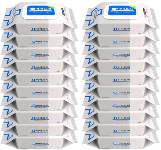 비비앤제이 화장실 거실 우리집 청소필수품 소독용 물티슈 에탄올함유 캡형 30매 19+1팩, 20개