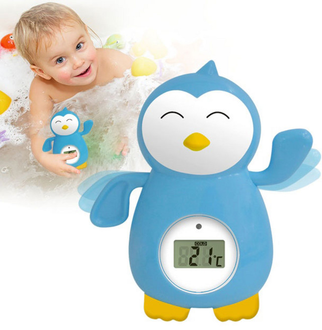 휴비딕 수영하는 펭귄 디지털 탕온도계 HBT-20 물놀이 완구