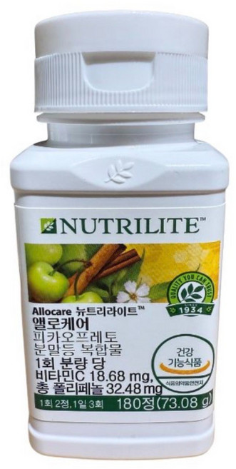 암웨이 뉴트리라이트 앨로케어 180정 비염 콧물 재채기 코막힘 영양제 건강기능식품, 1개