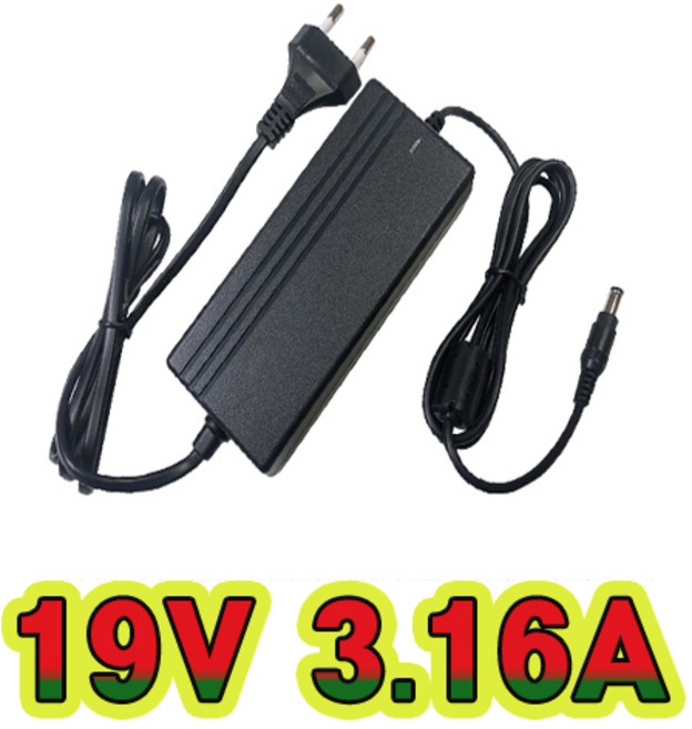 순흥전기 어댑터 19V 3.16A 전원선일체형 SMPS 19V 3160mA 어댑터 아답터 직류전원장치, 1개