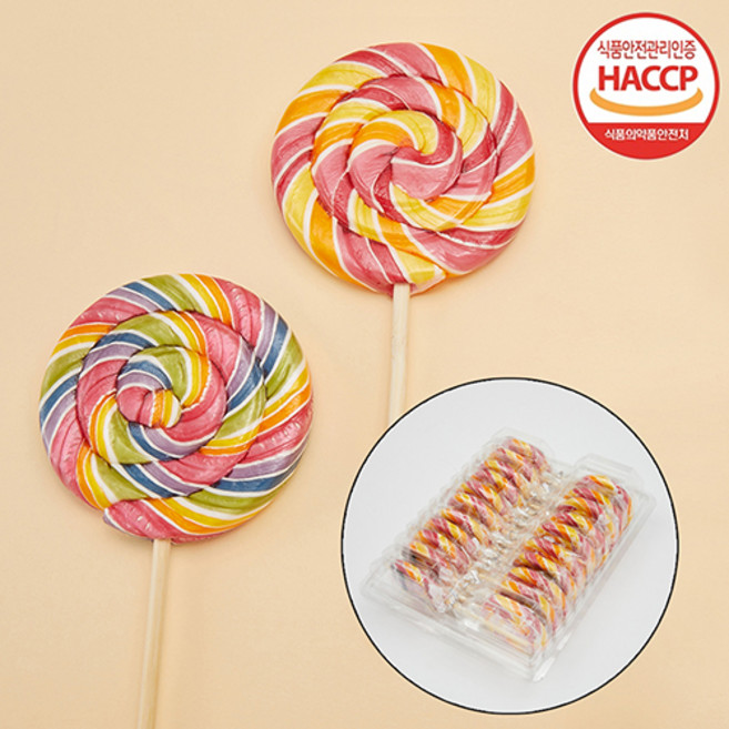 천연색소 스위트롤리팝(50g), 레인보우(딸기향), 1개, 50g