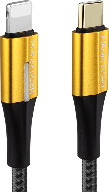 만타이거 C타입 to 라이트닝 8핀 아이폰 제니스 고속충전 케이블, 1개, 골드, 2m