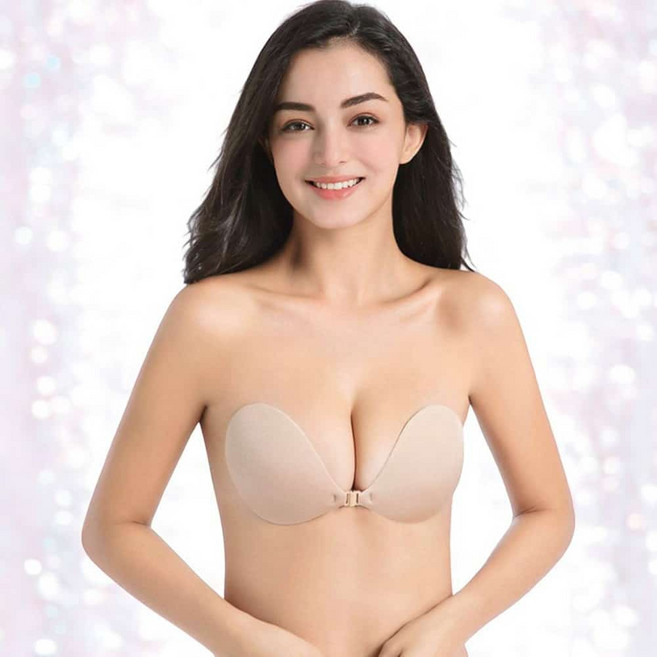 앞후크형 A컵 패브릭 끈없는브라 패브릭누브라 수영복누드브라 접착형누드브라 웨딩브라