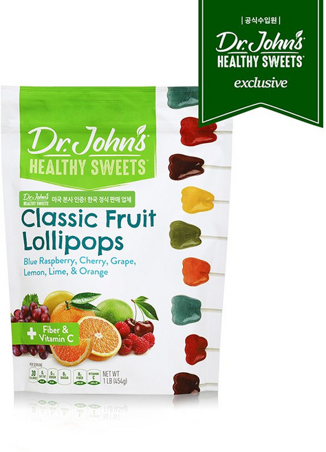 닥터존스 클래식 프루트 롤리팝 치아모양, 454g, 1개